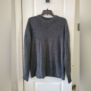 Lululemon Merino Wool-Blend Ribbed Crewneck Sweater Heathered Black Size 8